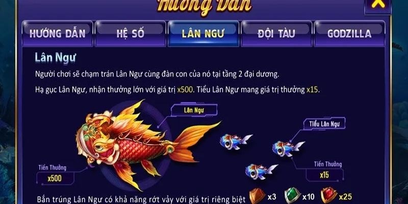 Các mức quy đổi hấp dẫn game bắn cá Quái Vật Thái Bình Dương