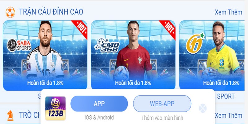 Lưu ý quan trọng khi game thủ tiến hành cài đặt app 123B
