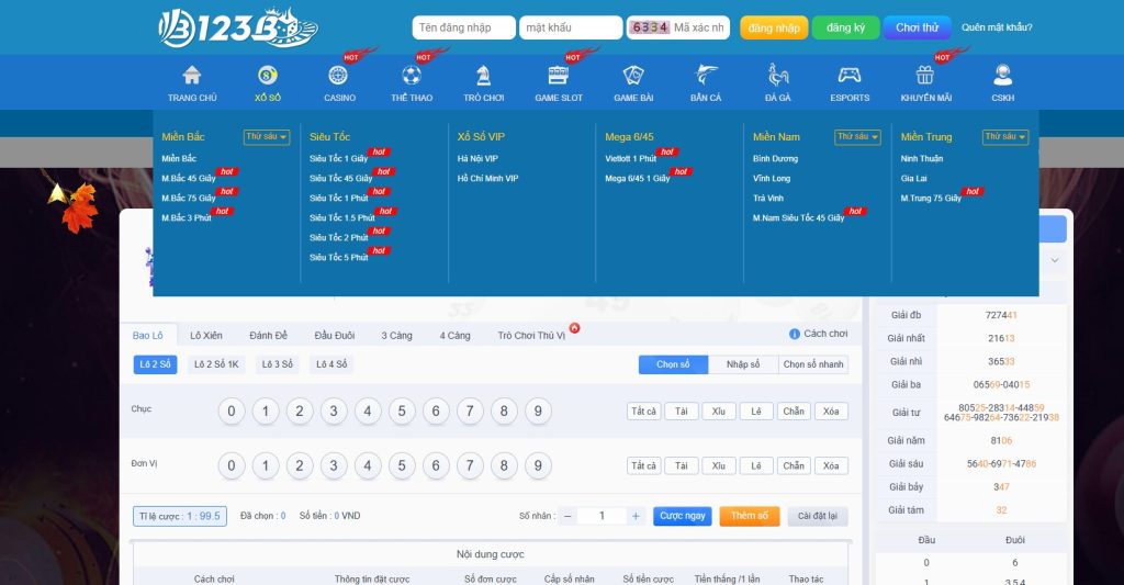 xổ số vip tại 123b